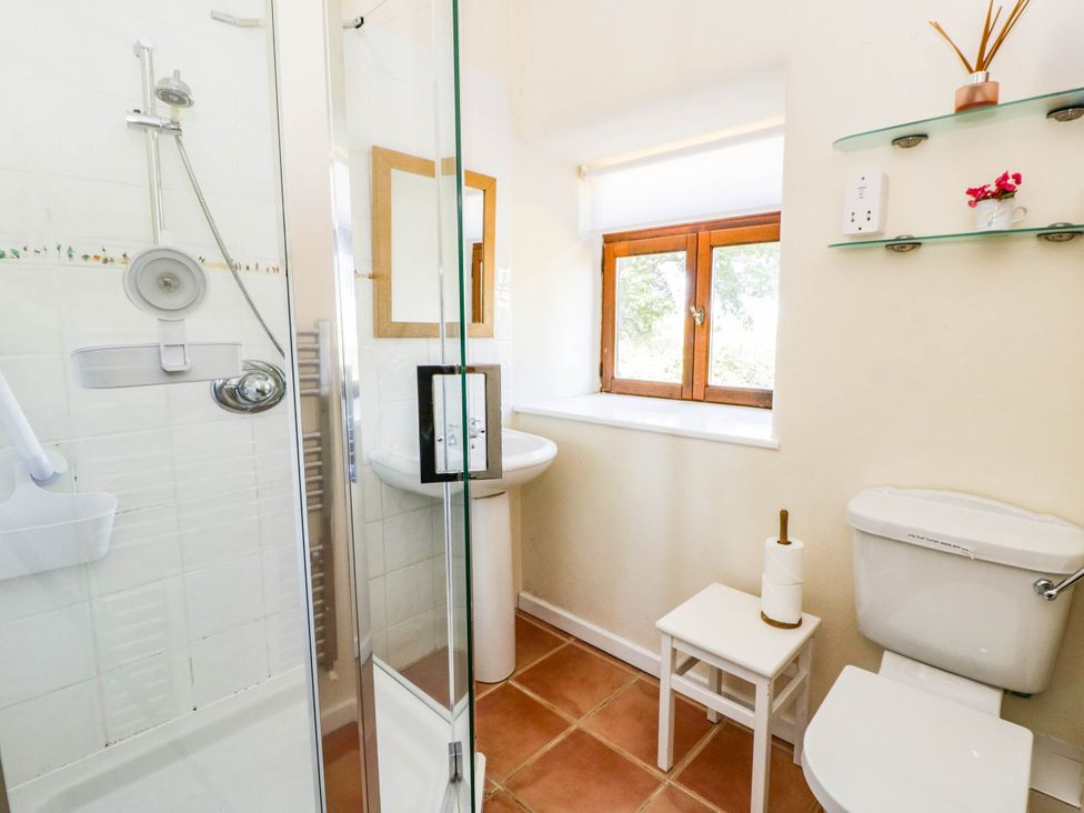 Shower room with walk-in shower and basin
